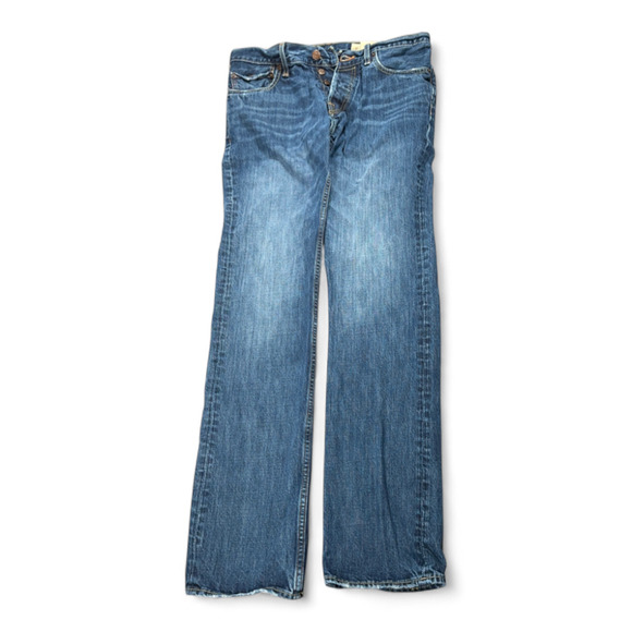 Hollister Jeans Mens 34x34 Blue Huntington Slim Straight Button Fly Low Rise Y2K - Picture 1 of 12